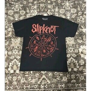 Slipknot T-Shirt Large Black 2021 Metal Band Tee Nonagram Tribal S Graphic Shirt